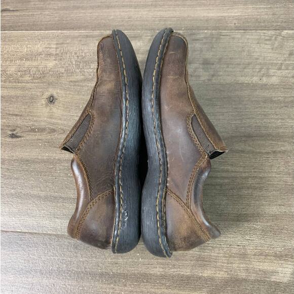 BOC Born Shoes Womens 6 W Loafer Brown Leather Slip On Comfort Casual Round Toe - Picture 8 of 9